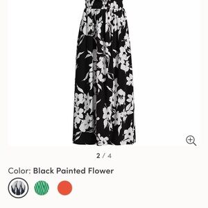 Lands' End Black and White Floral Maxi Skirt